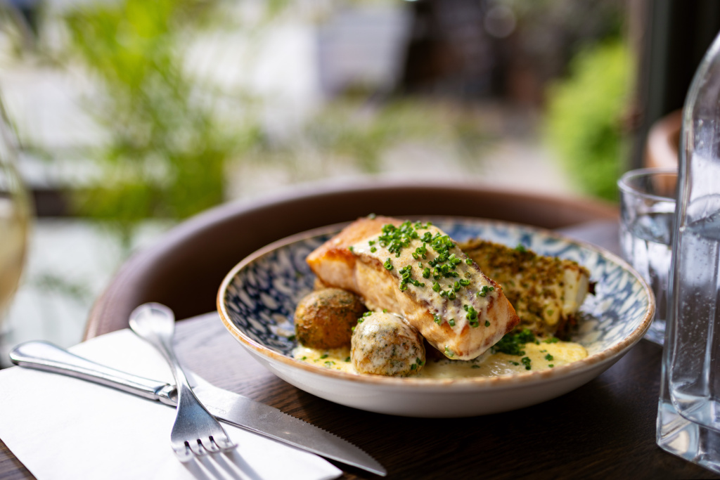 Salmon dish at Phoenix Gastropub in Trondheim